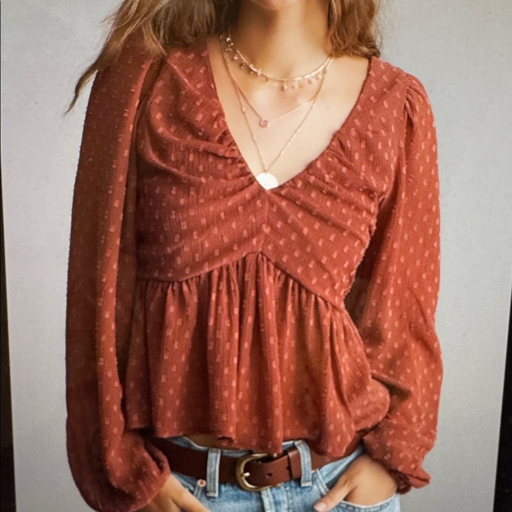 By Anthropologie Peplum Blouse
